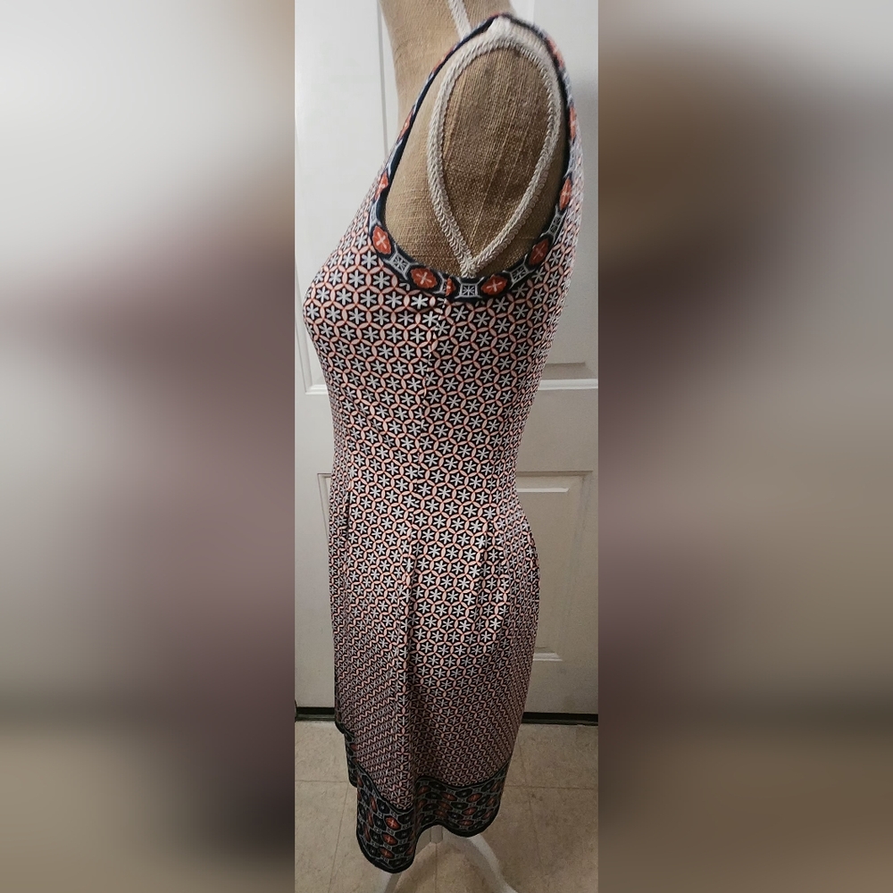 Max Studio Orange & Navy Blue Patterned Dress Siz… - image 3
